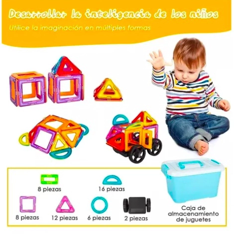JUGUETES DE BLOQUES DE CONSTRUCCION MAGNE TICOS 52 PIEZAS - 4