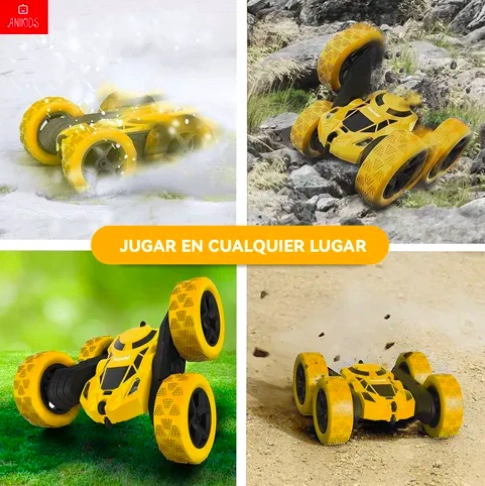 AUTO TRUCO CONTROL REMOTO DOBLE LADO JUGUETE NIÑOS AMARILLO - 4