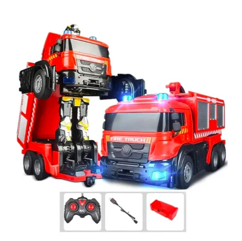 AUTO A CONTROL REMOTO TRANSFORMER BOMBERO LANZA AGUA - 1