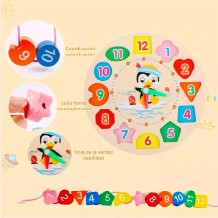 PACK 6 JUGUETES DIDACTICOS DE MADERA PARA NIÑOS - 3