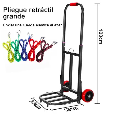 PRACTICO CARRO PLEGABLE CARGA ACERO 200KG - 3