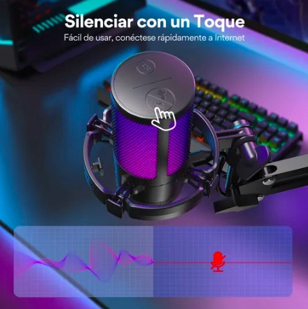 MICROFONO PC GAMER USB CONDENSADOR CON CANCELACION DE RUIDO - 5