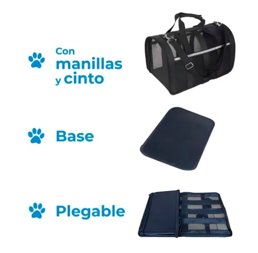 BOLSO TRANSPORTE MASCOTAS TALLA L NEGRO - 3