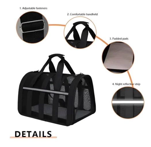 BOLSO TRANSPORTE MASCOTAS TALLA L NEGRO - 4