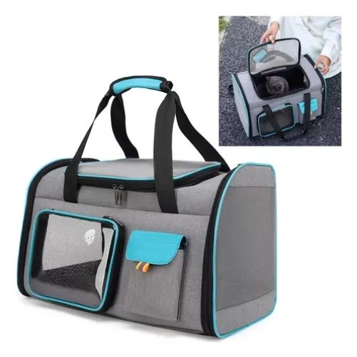 BOLSO TRANSPORTADOR MASCOTAS GRIS - 1