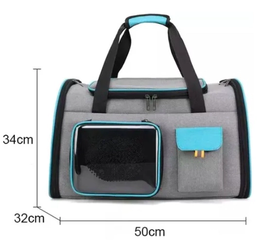 BOLSO TRANSPORTADOR MASCOTAS GRIS - 2