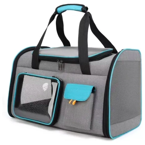 BOLSO TRANSPORTADOR MASCOTAS GRIS - 4