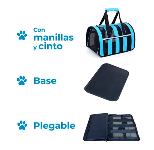 BOLSO TRANSPORTE MASCOTAS TALLA L CELESTE - 3