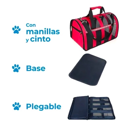 BOLSO TRANSPORTE MASCOTAS TALLA L ROJO - 3