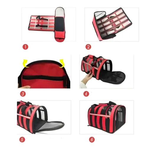 BOLSO TRANSPORTE MASCOTAS TALLA L ROJO - 4
