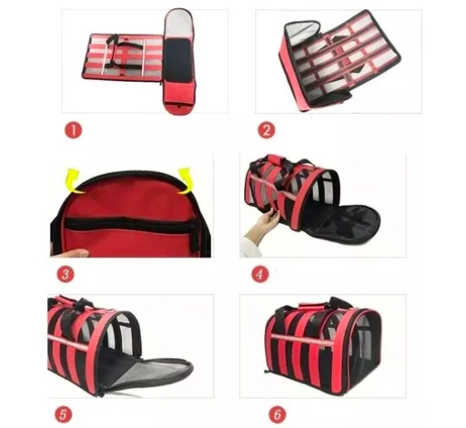 BOLSO TRANSPORTE MASCOTAS TALLA M ROJO - 2