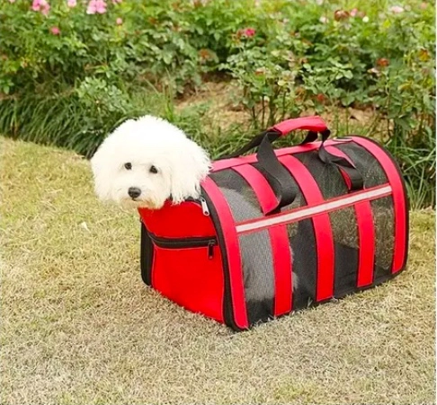 BOLSO TRANSPORTE MASCOTAS TALLA M ROJO - 4