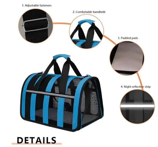 BOLSO TRANSPORTE MASCOTAS TALLA M AZUL - 2
