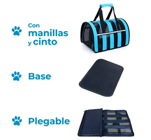 BOLSO TRANSPORTE MASCOTAS TALLA M AZUL - 3