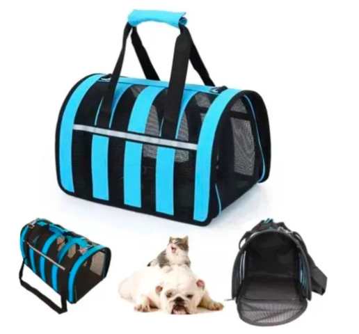 BOLSO TRANSPORTE MASCOTAS TALLA M AZUL - 4