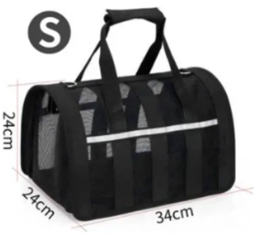 BOLSO TRANSPORTE MASCOTAS TALLA S NEGRO - 2