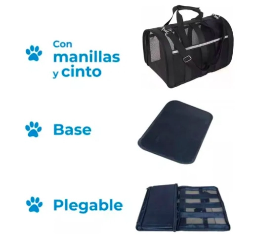 BOLSO TRANSPORTE MASCOTAS TALLA S NEGRO - 3