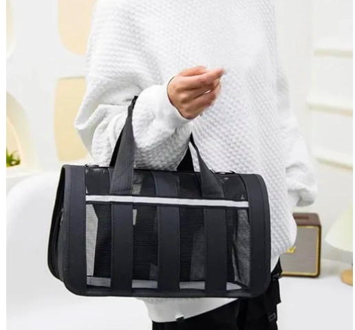 BOLSO TRANSPORTE MASCOTAS TALLA S NEGRO - 5