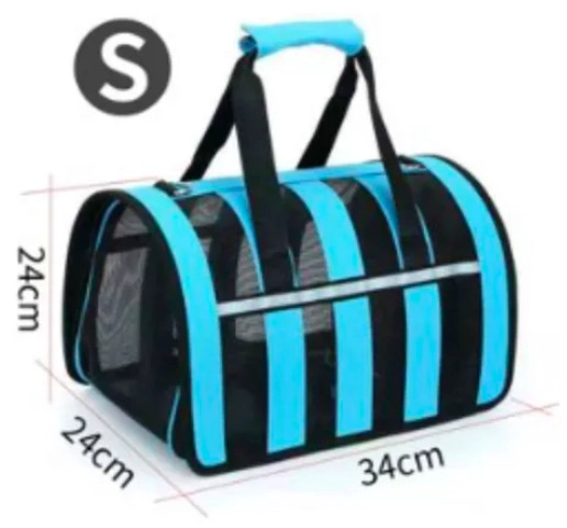 BOLSO TRANSPORTE MASCOTAS TALLA S CELESTE - 2