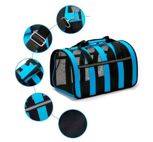 BOLSO TRANSPORTE MASCOTAS TALLA S CELESTE - 5