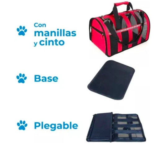 BOLSO TRANSPORTE MASCOTAS TALLA S  ROJO - 3