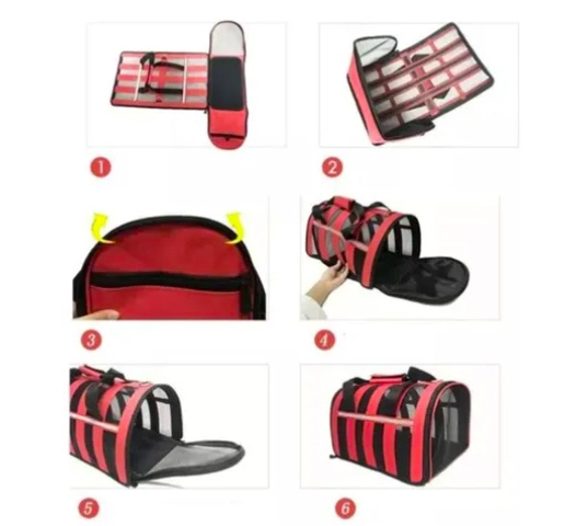 BOLSO TRANSPORTE MASCOTAS TALLA S  ROJO - 4