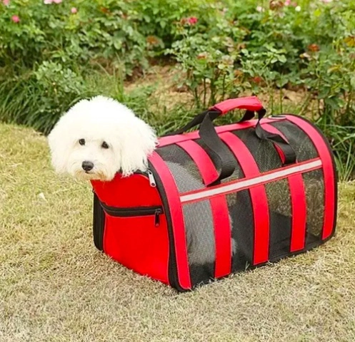 BOLSO TRANSPORTE MASCOTAS TALLA S  ROJO - 5