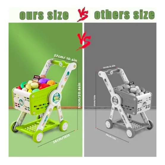 JUGUETE CARRITO DE COMPRAS MANILLA AJUSTABLE 31 ACCESORIOS - 4