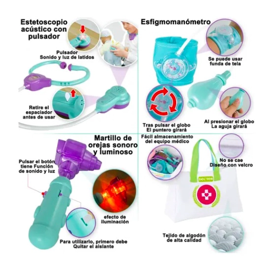 SET JUGUETES MEDICO DOCTOR NIÑOS CON LUZ Y SONIDO - 2