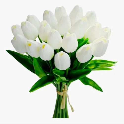 RAMOS DE 20 TULIPANES ARTIFICIALES BLANCOS - 3