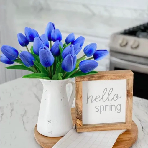 RAMOS DE 20 TULIPANES ARTIFICIALES AZUL - 3