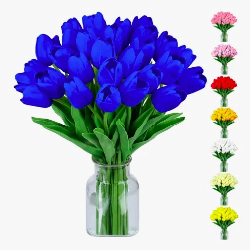RAMOS DE 20 TULIPANES ARTIFICIALES AZUL - 5