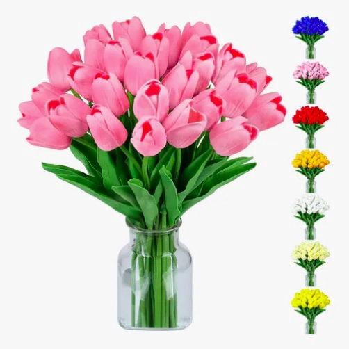 RAMOS DE 20 TULIPANES ARTIFICIALES ROSADAS - 1