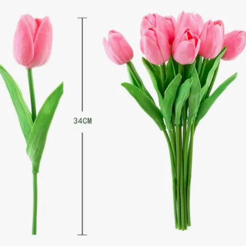 RAMOS DE 20 TULIPANES ARTIFICIALES ROSADAS - 4