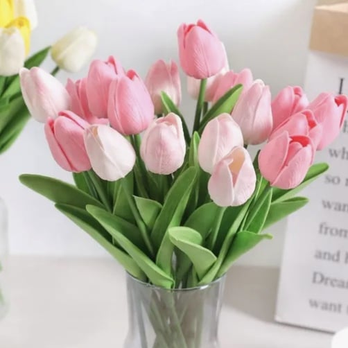 RAMOS DE 20 TULIPANES ARTIFICIALES ROSADAS - 5