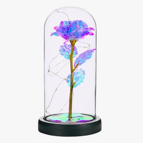 ROSA ETERNA DECORACION CON LUZ LED CUPULA DE CRISTAL - 1