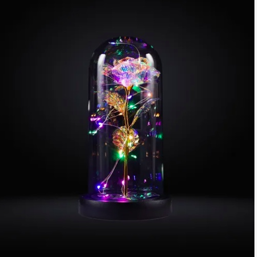 ROSA ETERNA DECORACION CON LUZ LED CUPULA DE CRISTAL - 2
