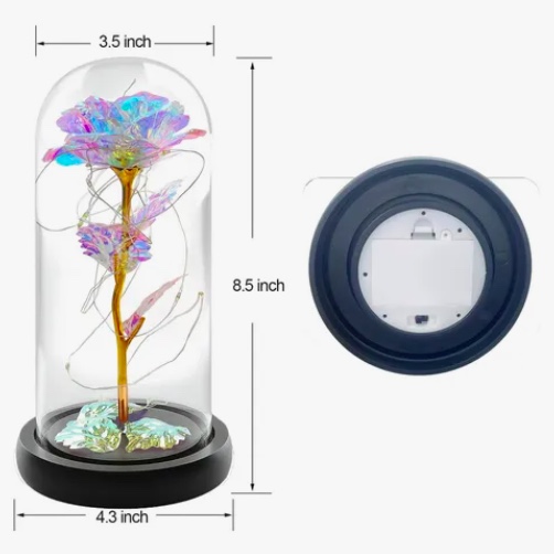 ROSA ETERNA LED CON CUPULA DE VIDRIO - 2
