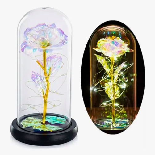 ROSA ETERNA LED CON CUPULA DE VIDRIO - 6