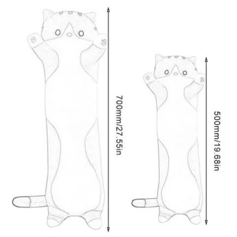 PELUCHE GATITOS DORMIR ALMOHADA LARGA DE ALGODON - 3