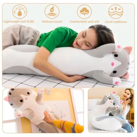 PELUCHE GATITOS DORMIR ALMOHADA LARGA DE ALGODON - 4