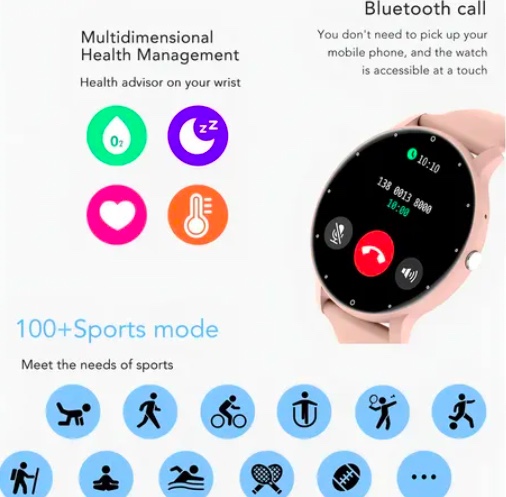 RELOJ INTELIGENTE ZWEAR ROSADO - 4