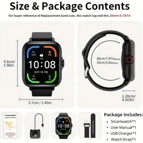 SMARTWATCH RELOJ INTELIGENTE NEGRO - 2