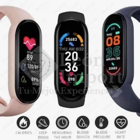 RELOJ SMART BAND M6 PULSERA INTELIGENTE MULTI DEPORTE ROSADO - 2