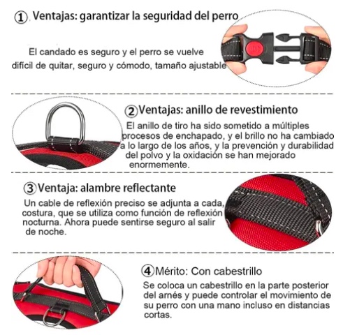 PECHERA PERRO ARNES ANTI TIRONES REFLECTANTE XL - 7