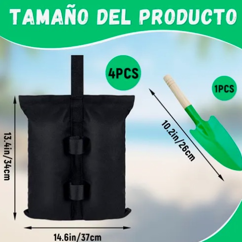4 BOLSAS DE ARENA PESO PARA TIENDA - 2