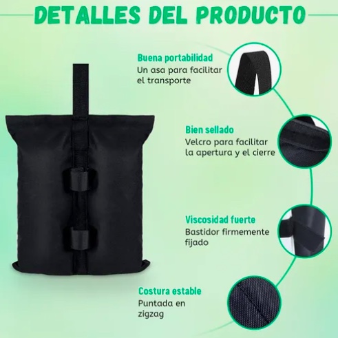 4 BOLSAS DE ARENA PESO PARA TIENDA - 3
