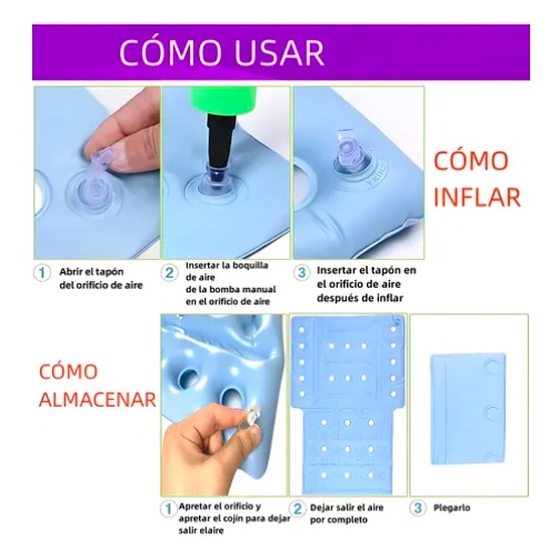 COJIN ANTIESCARAS ORTOPE DICO INFLABLE CELDA DE AIRE + BOMBIN - 6