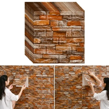 LAMINA 10 VINILO PAPEL MURAL 3D AUTO-ADHESIVO CAFE - 3