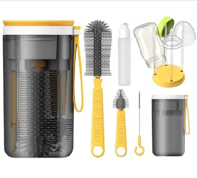 SET DE LIMPIEZA CEPILLOS PORTATIL AMARILLO - 1